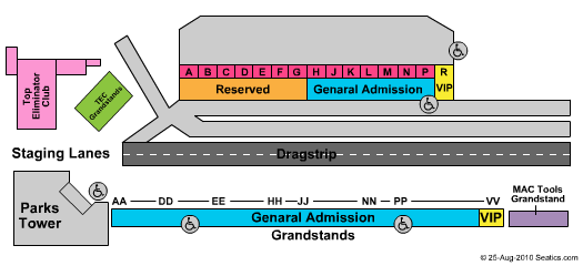 Lucas Oil Raceway NHRA2 Seating Chart